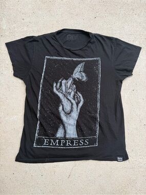 Mortus Viventi The Empress Tarot Card Graphic Tee Black Short Sleeve M